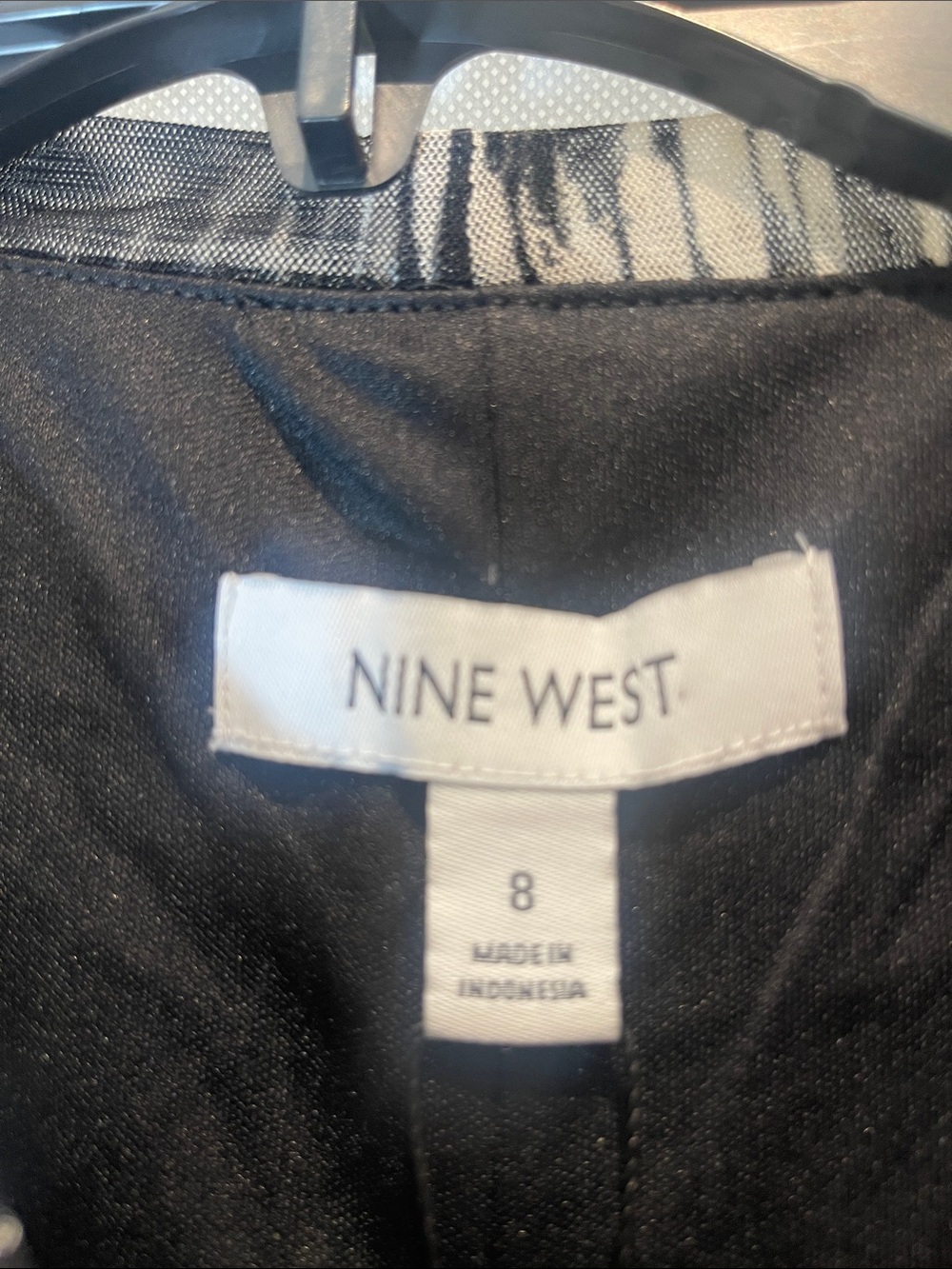 NINE WEST = Size 8 , Black & White Zigzag Maxi Dress - Women's Long Sleeve - Picture 9 of 12